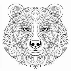 retro cartoon picture of a closeup face of a bear