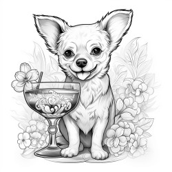 chihuahua in a margarita glass