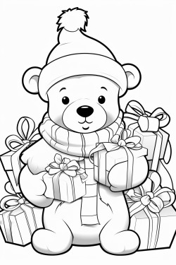 christmas snowman with animals in christmas clothes