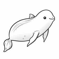 a full body coloring page of a narwhal