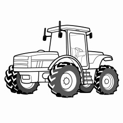 create simple different tractors without farmer