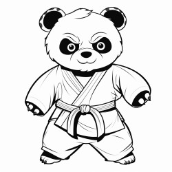 panda wiczy judo