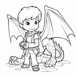 jeune garon sur un bb dragon