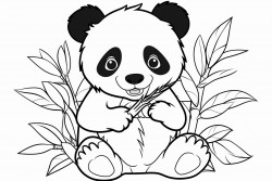 panda eats leaves