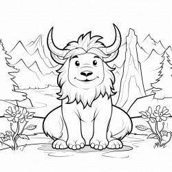 a yak in the forest meditating