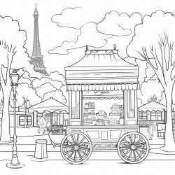 cotton candy cart in streets of paris