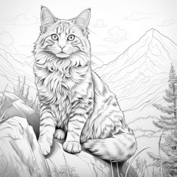 a domesticated norwegian forest cat