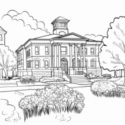 college building surrounded by garden