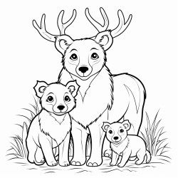 deer with panda