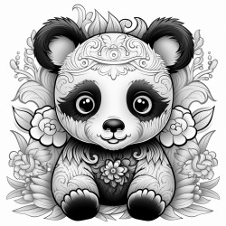cute cartoon baby panda coloring page