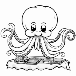 octopus eating a kebab