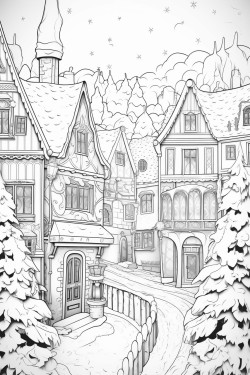 christmas themed town lansdscape
