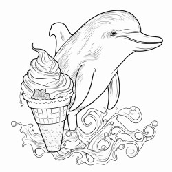 delfin come helado
