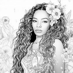 beautiful black women with long black dreadlocks wearing a floral print sundress