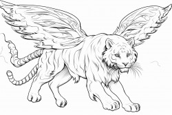 a flying tiger with wings