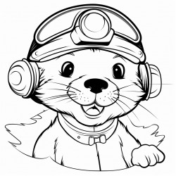 an otter wearing a pilots hat