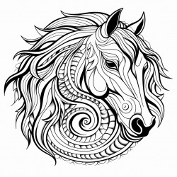 horse mandala design