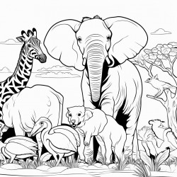 safari animals creating art