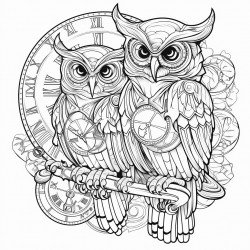 steampunk owls