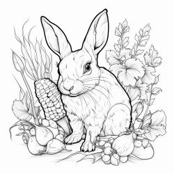 rabbit eats corn