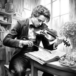 man playing the violin