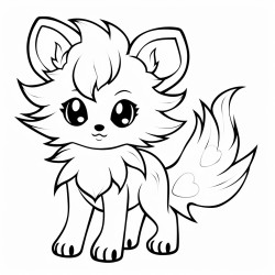 a cute 9 tailed fox