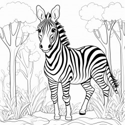 a zebra in the forest