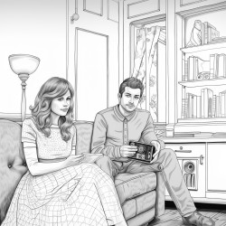 two people watching tv