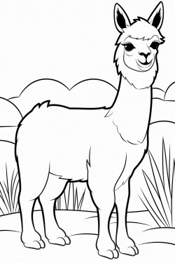 llama eating grass