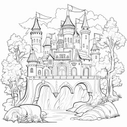 echanted castle in the fairy forest