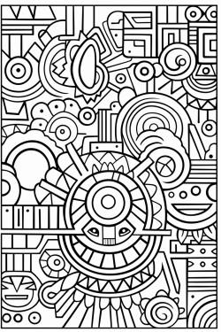 a cute radiant patterns  coloring bookvector white background black and white black drawing
