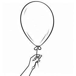 a hand that let some balloon go with the shape of these letters o m and a