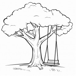 swing on tree relaxing theme simple background