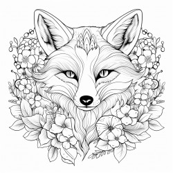 a fox wearing a flower crown