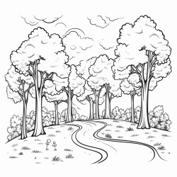 bosque lleno de arboles y flores