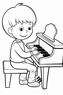 child playing the piano