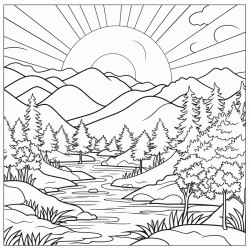 he sun rises on a quiet morning soft light filtering through the trees