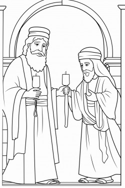 the angel gabriel and the priest zechariah in the temple