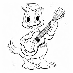duck playing acoustic guitar