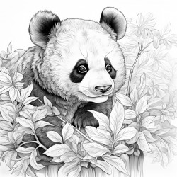 panda eats leaves