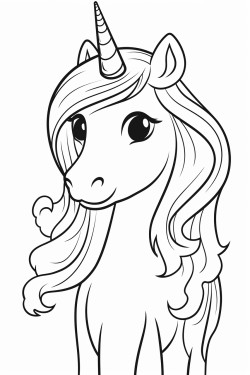 unicorn wiht long hair