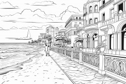 a hotel  beach walk