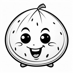 cartoon character of a watermelon with a face