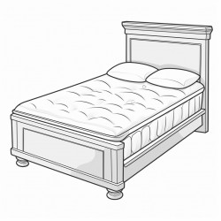 a bed with a mattress on the floor beside it