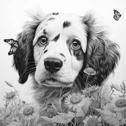 butterfly on puppys nose