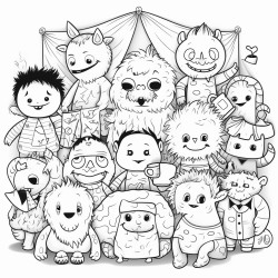 17monsters in cute pajamas