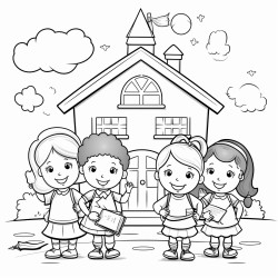 school readiness coloring that includes written label of preschool germ theme