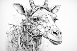 giraffe with cycle