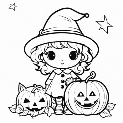 halloween cute coloring page