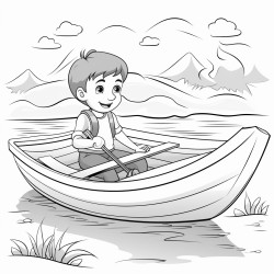 boy entering a boat